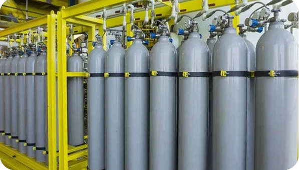Industrial gas cylinders for marine vessels